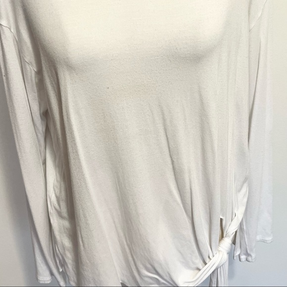 Theory Serah K White Knotted Long Sleeve Top Womens Size Medium - Picture 5 of 9